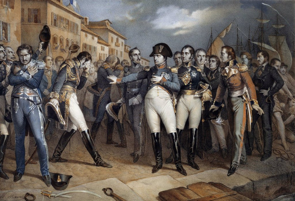Detail of Napoleon I submitting to the British law and surrendering, 14 July 1815 by Anonymous