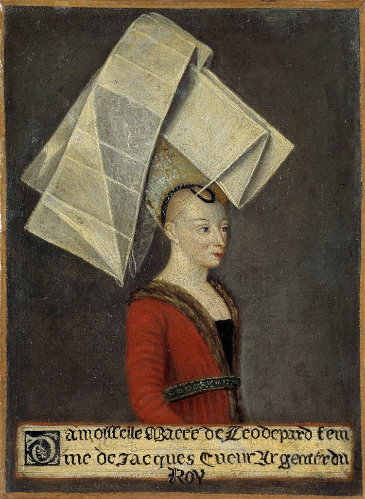 Detail of Portrait of Macee Leodepard, wife of the French trader Jacques Coeur by Anonymous