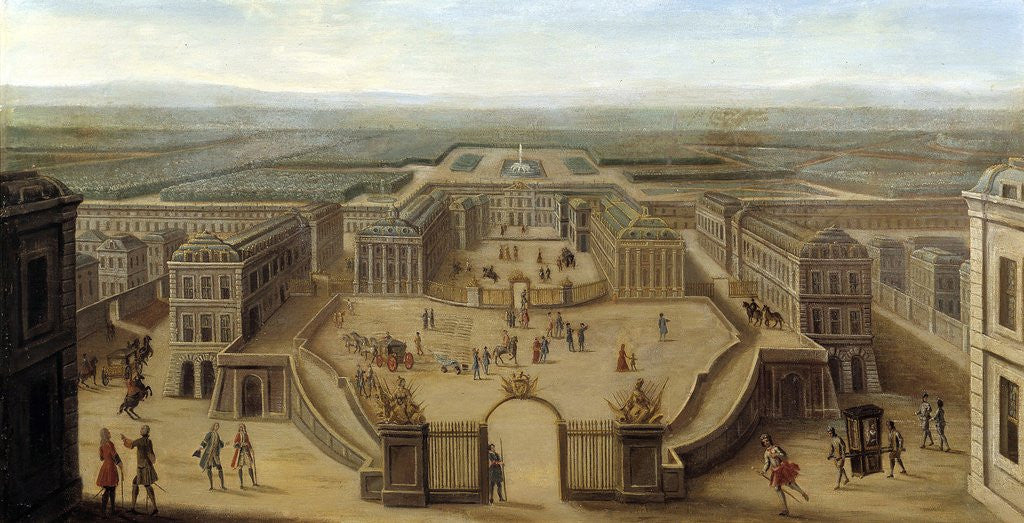 Detail of View of the Castle of Versailles from the Place d'Armes by Anonymous