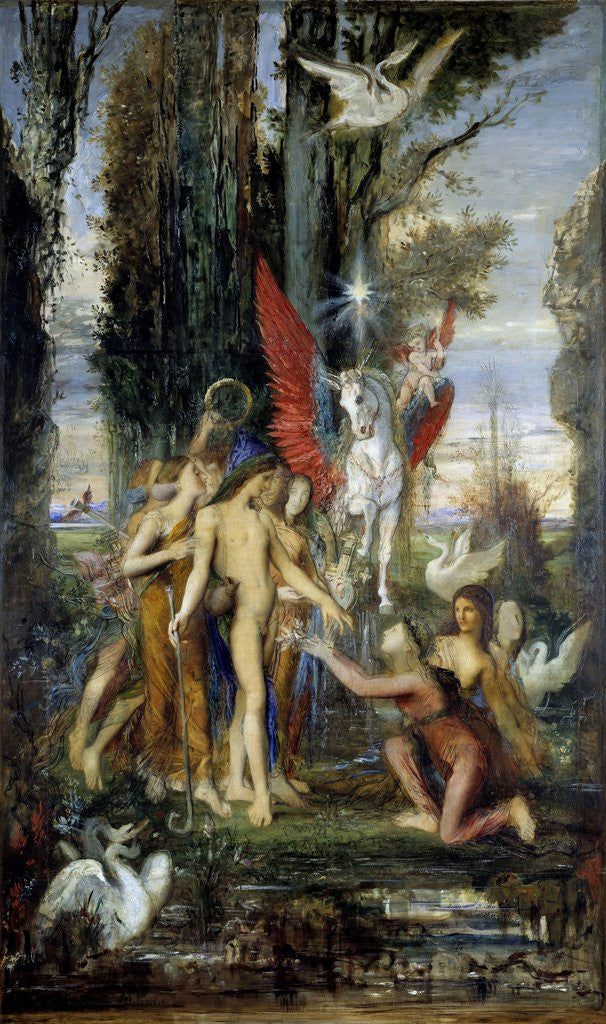 Detail of The Greek poet Hesiod and the Muses by Gustave Moreau