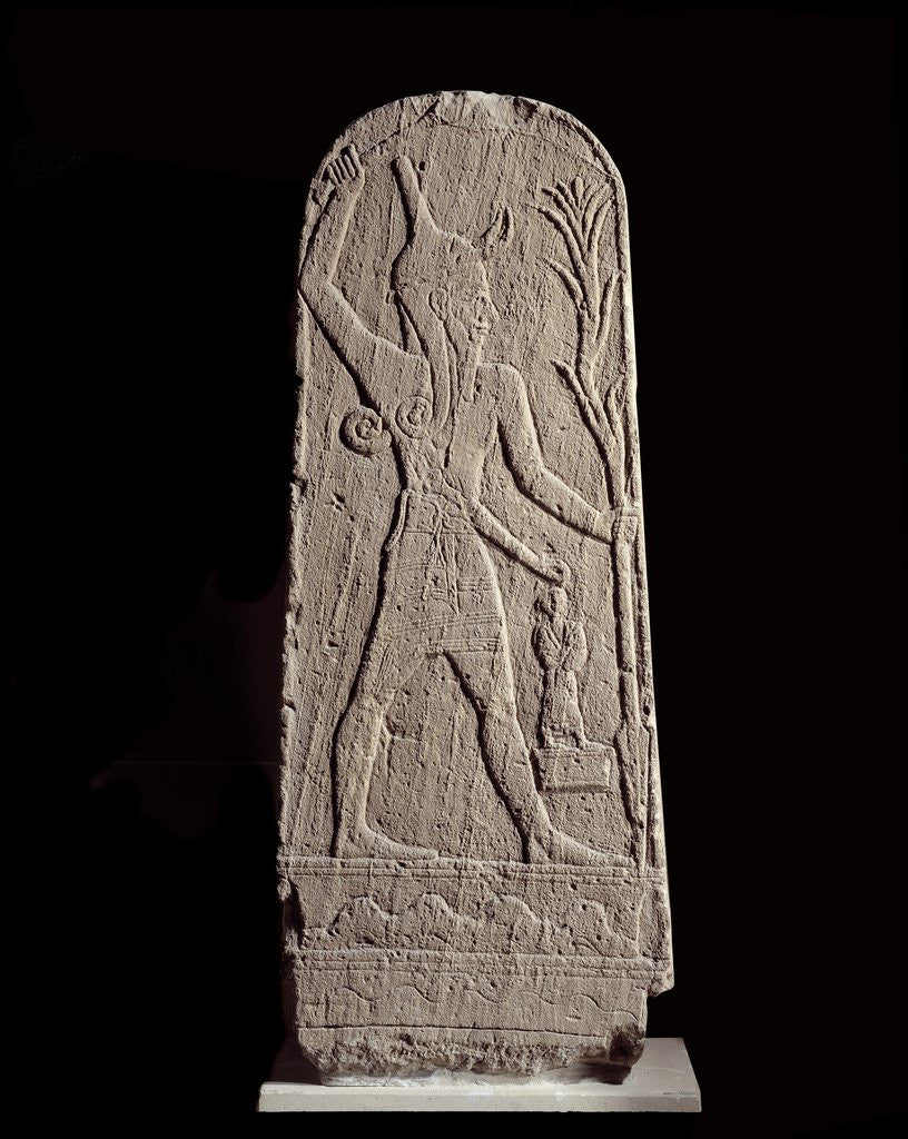 Detail of Stele of god Baal holding thunderbolt by Anonymous