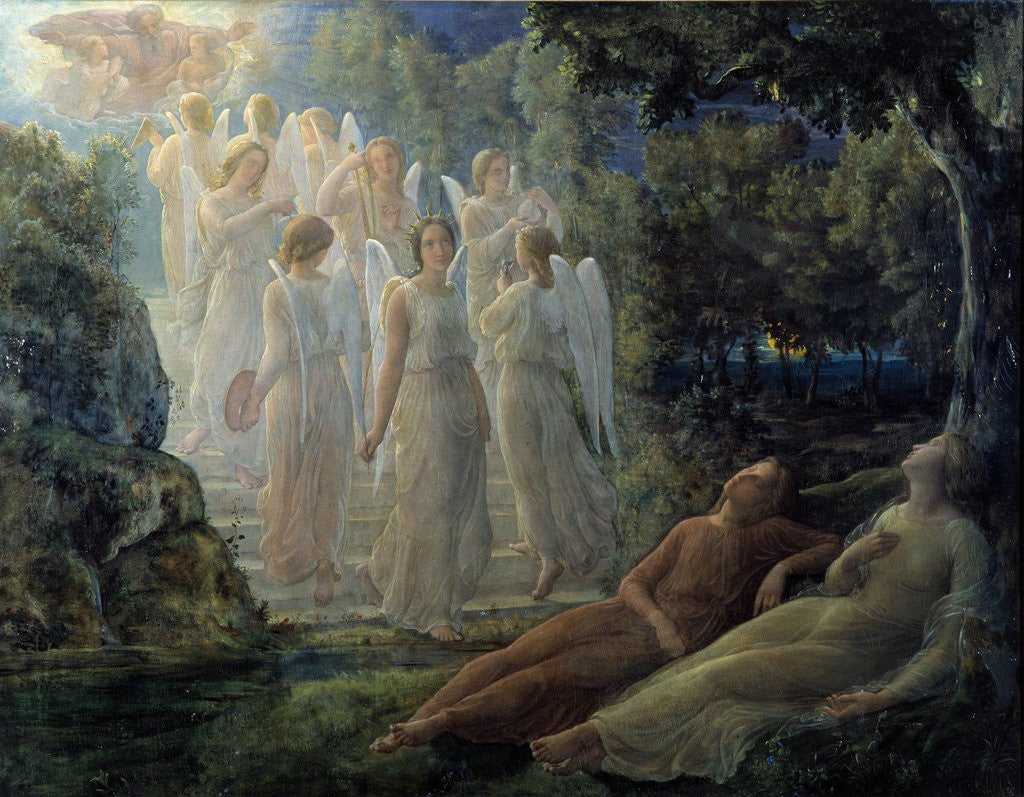 Detail of The poem of the soul: Golden ladder by Louis Janmot