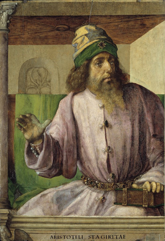Detail of Portrait of Aristotle by Pedro Berruguete and Justus of Ghent by Anonymous