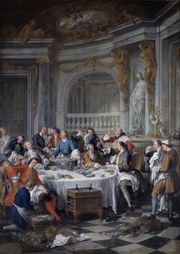 Detail of The Oyster Lunch by Jean Francois de Troy