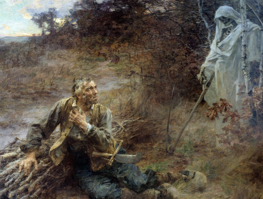 Detail of Death and the Woodcutter by Leon Augustin Lhermitte