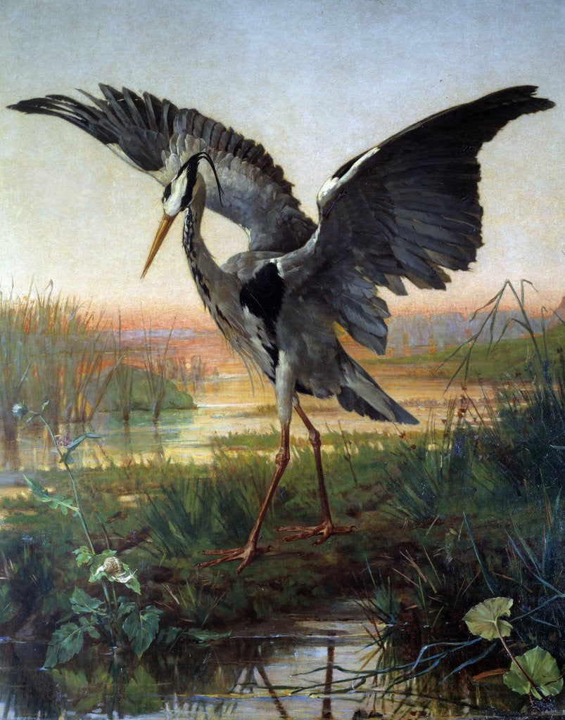 Detail of The Heron by Louis-Emile Villa