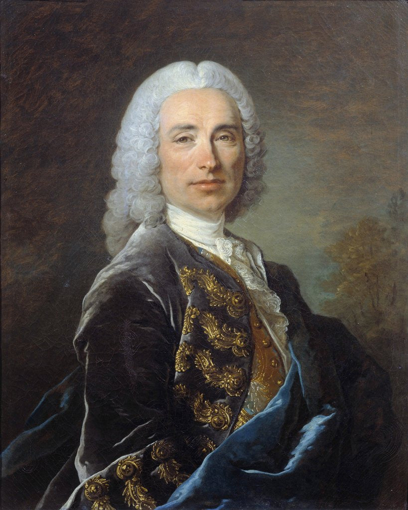 Detail of Portrait of the Marquis Nicolas de Luker by Louis Tocque