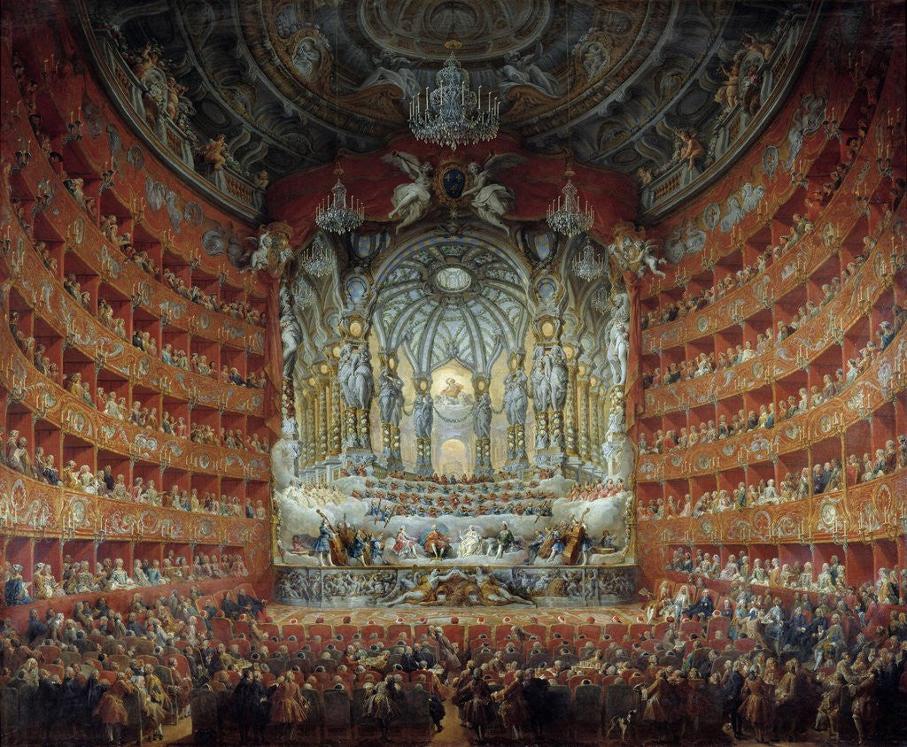 Detail of Concert at the Argentina theatre in Rome by Giovanni Paolo Pannini