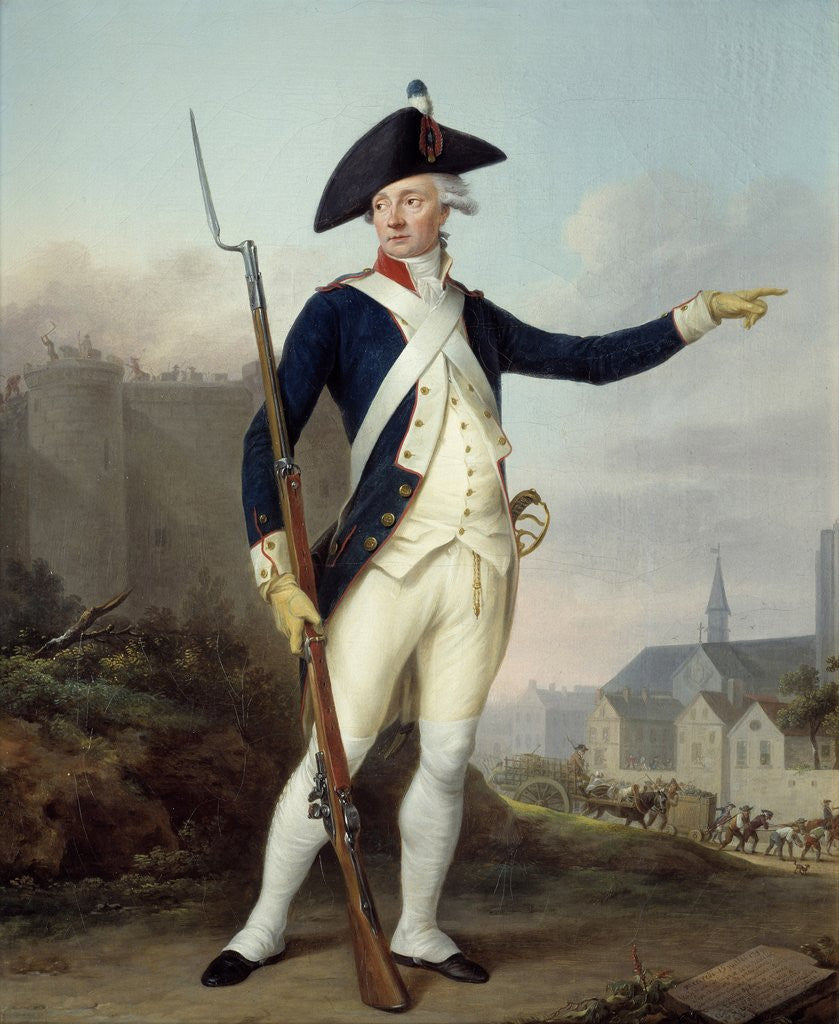 Detail of Portrait of the citizen Nau-Deville in uniform of the National Guard by Jean francois Bellier