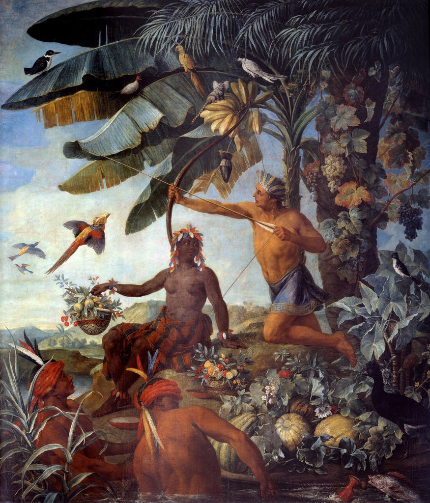 Detail of The Indian hunter and fisherman by Francois Desportes