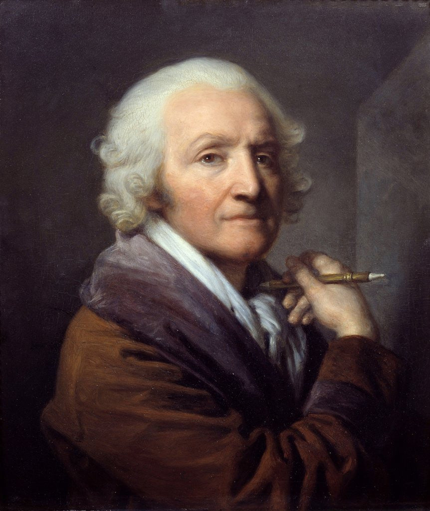 Detail of Self portrait as an old man by Jean-Baptiste Greuze