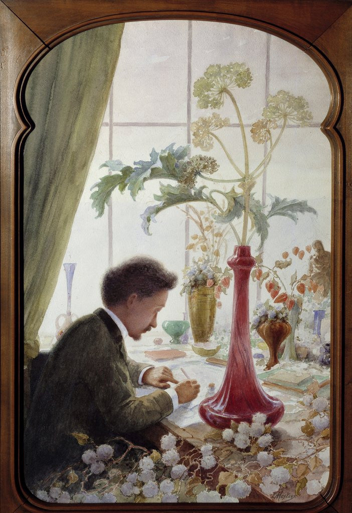 Detail of Portrait of Emile Galle by Louis Hestaux