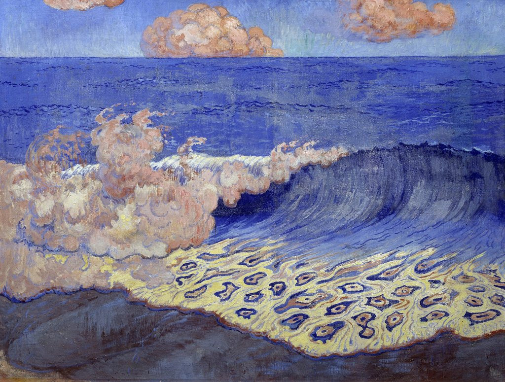 Detail of Blue Seascape, Waves Effects by Georges Lacombe