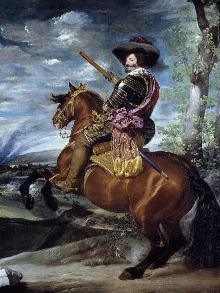 Detail of Gaspar de Guzman, Count-Duke of Olivares, on Horseback by Diego Velazquez