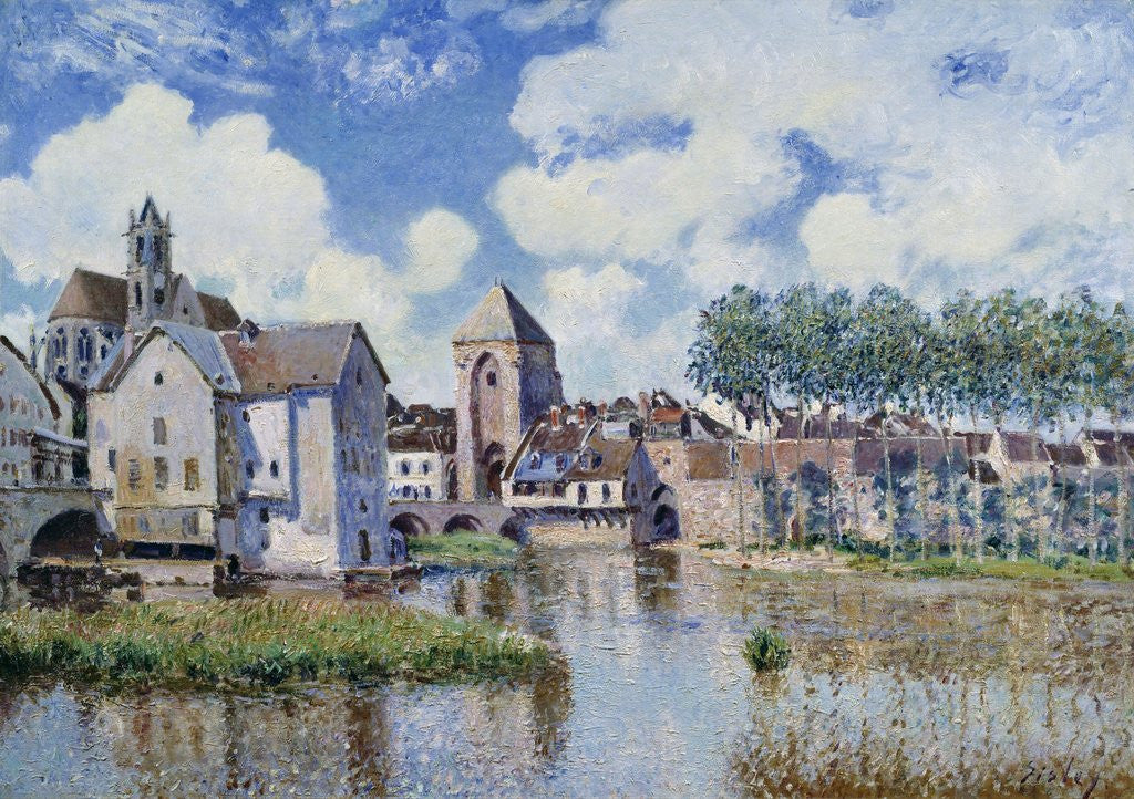 Detail of View of Moret-sur-Loing by Alfred Sisley