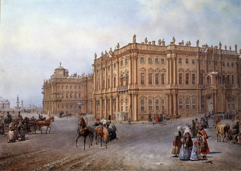 Detail of View of the Winter Palace in Saint Petersburg in 1843 by Vasily Sodovnikof