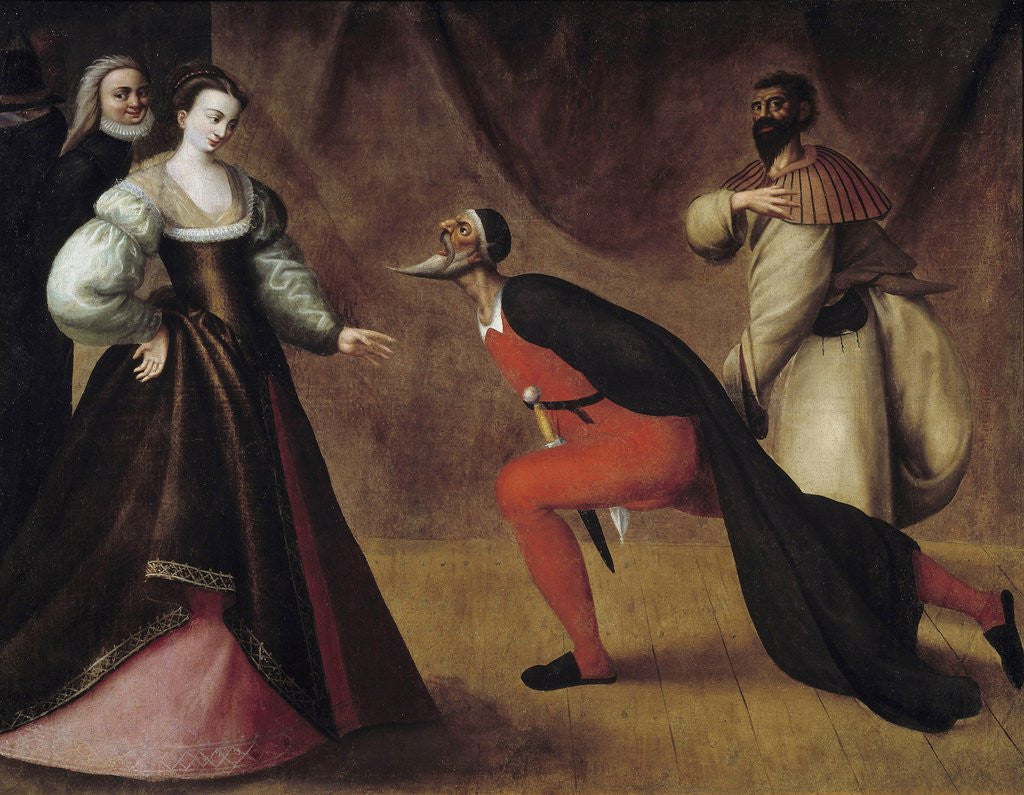 Detail of Scene from Italian comedy by Anonymous
