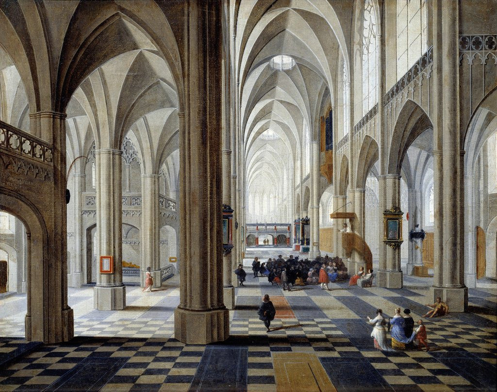 Detail of Interior of Antwerp cathedral by Peeter Neefs the Elder