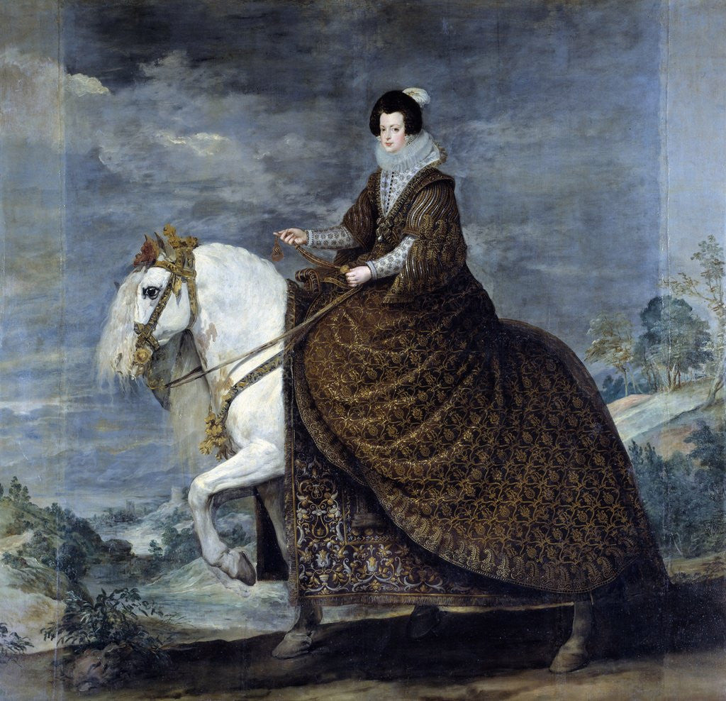 Detail of Equestrian portrait of Elisabeth de France by Diego Velazquez