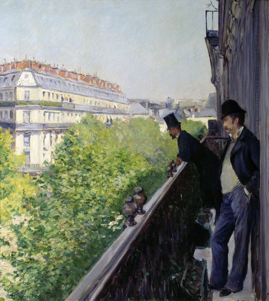 Detail of A Parisian balcony by Gustave Caillebotte