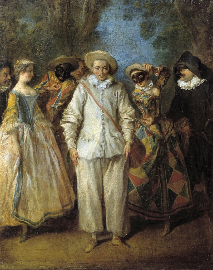 Detail of The Actors of the Commedia dell'Arte by Nicolas Lancret