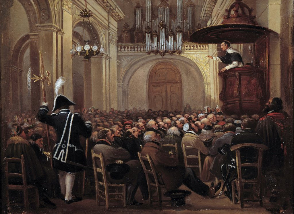 Detail of Lacordaire preaching at the Cathedral of Nancy by Anonymous