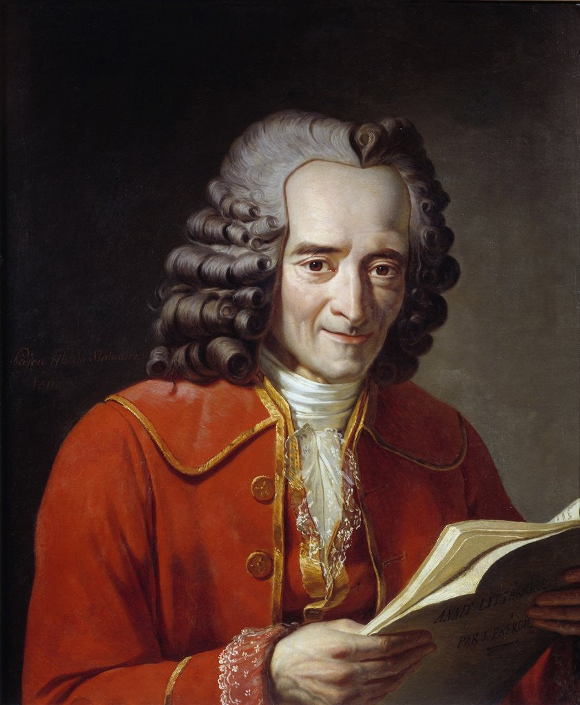 Detail of Portrait of Voltaire by Augustin Pajou