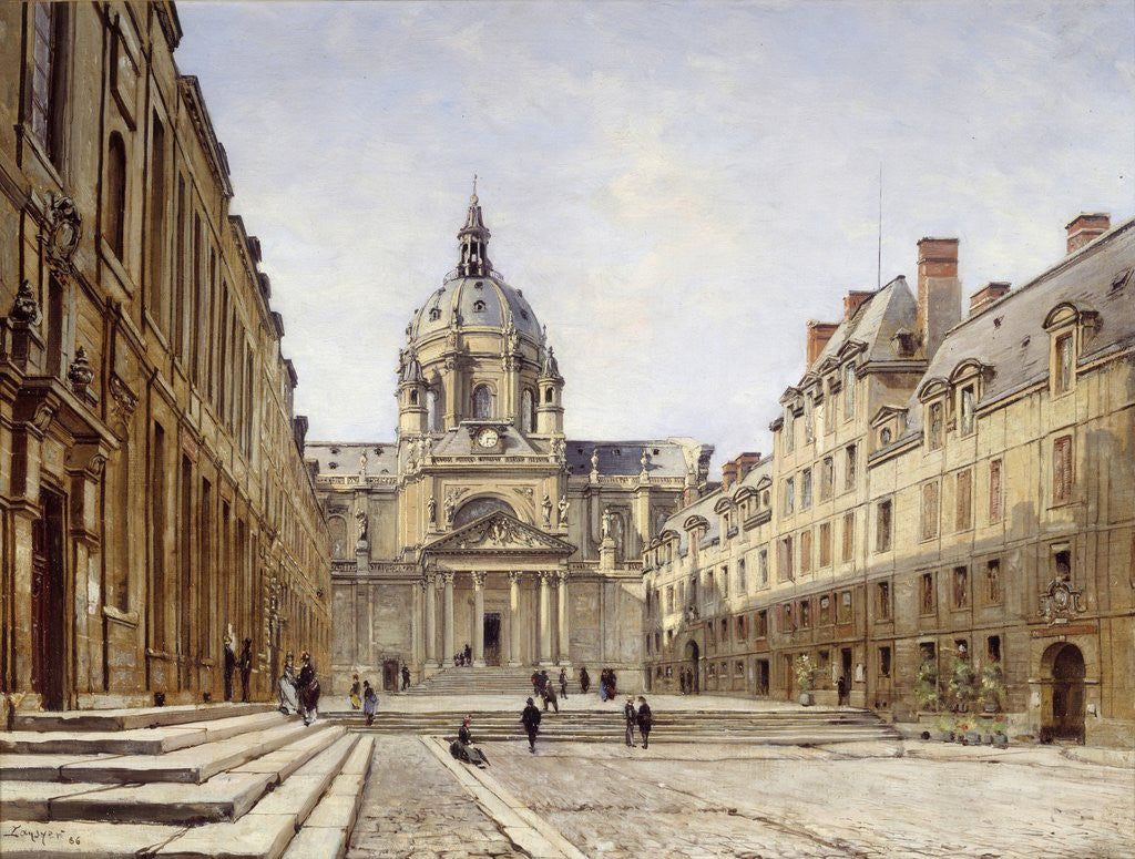 Detail of The courtyard of the Old Sorbonne by Emmanuel Lansyer