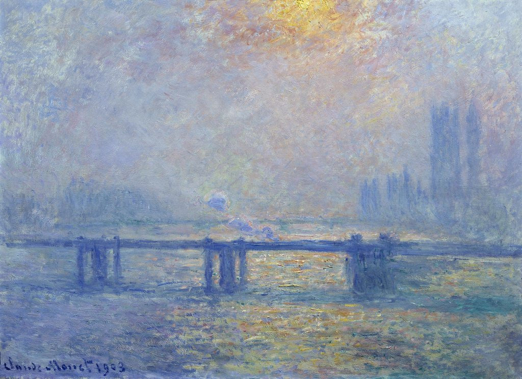 Detail of The Thames at Charing Cross Bridge by Claude Monet