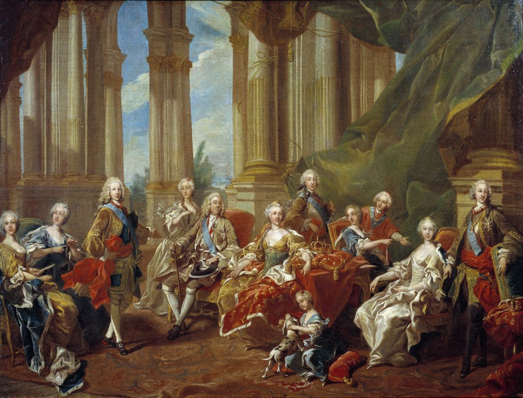 Detail of The king Philip V of Spain and his family by Louis Michel van Loo