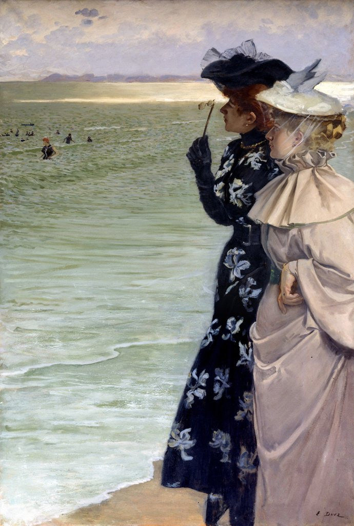 Detail of Bath time at the seaside by Ernest Ange Duez