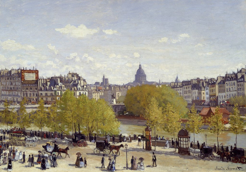Detail of The Quai du Louvre in Paris by Claude Monet