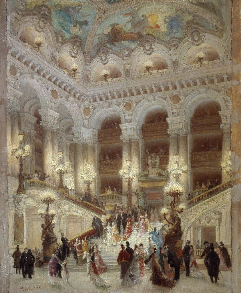 Detail of The staircase of the Opera Garnier by Louis Beroud