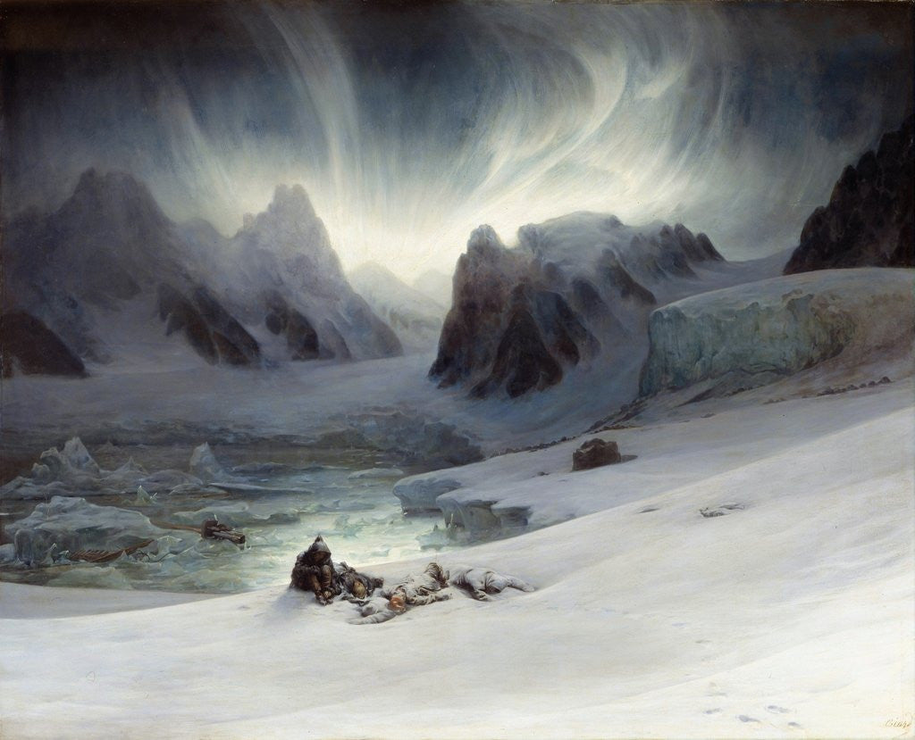 Detail of Magdalena Bay, Aurora Borealis effect by Francois Auguste Biard