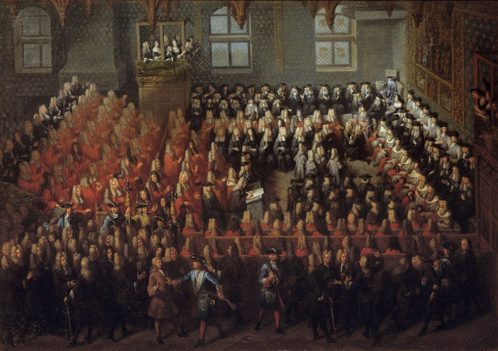 Detail of Bed of Justice Held by Louis XV at the Parlement de Paris in 1715 by Louis Michel Dumesnil