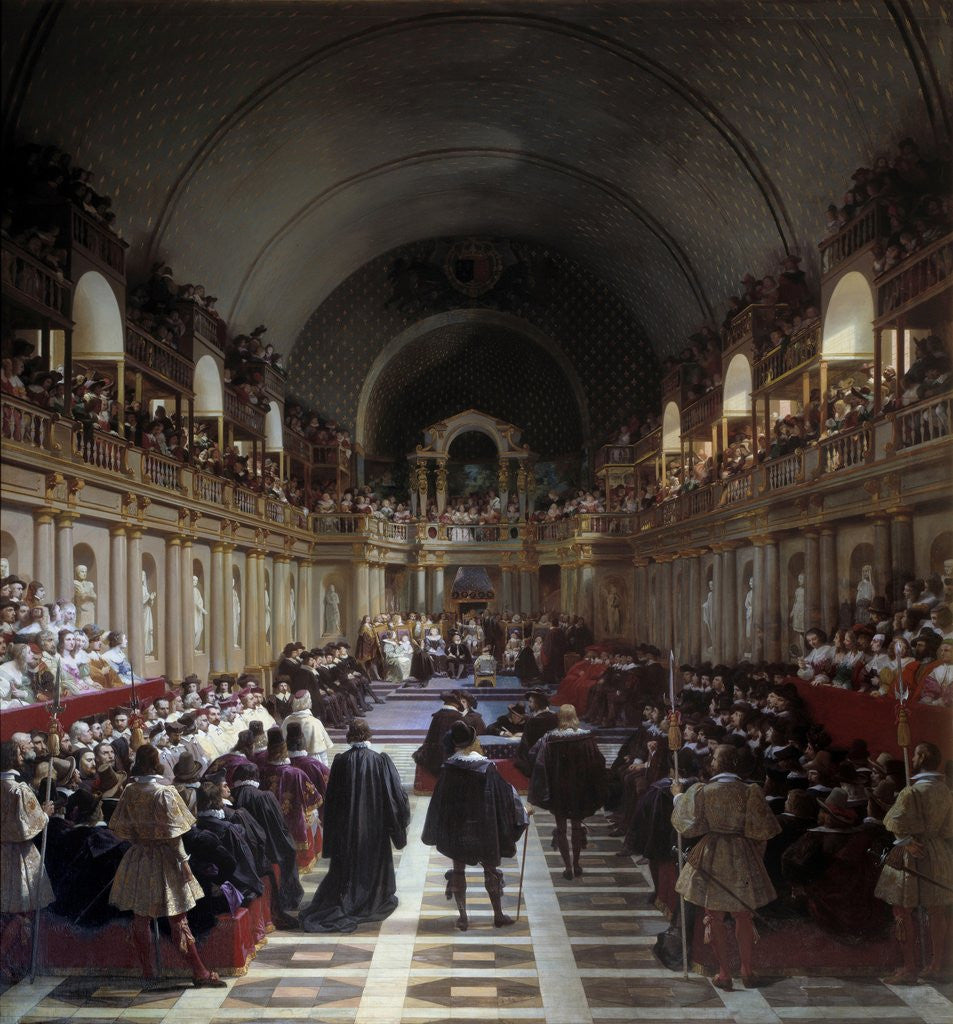 Detail of Estates General gathered by Louis XIII at the Louvre in 1614 by Jean Alaux