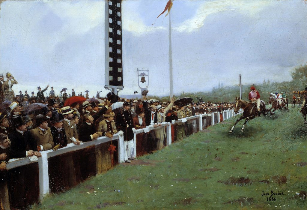 Detail of The Course at Longchamp by Jean Beraud