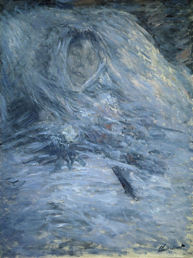 Detail of Camille on her deathbed by Claude Monet