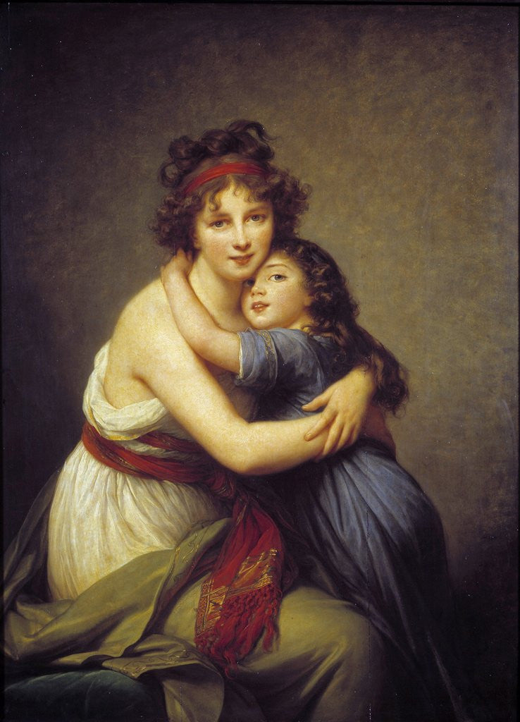 Portrait of Madame Vigee Lebrun and her daughter by by Elisabeth Vigee-Lebrun