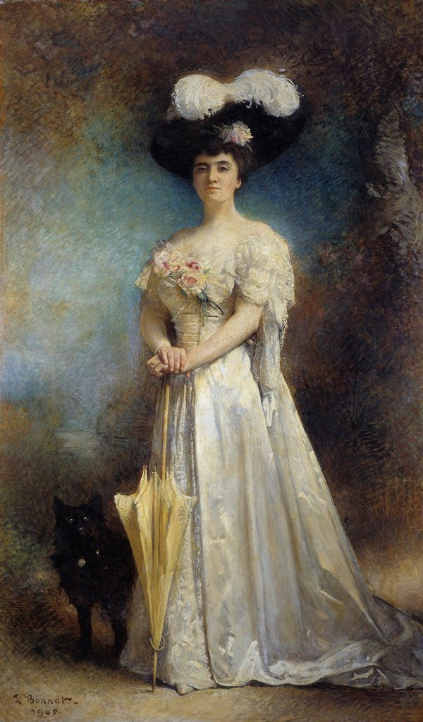 Detail of Portrait of Madame Maurice Pascal and her dog by Leon Bonnat