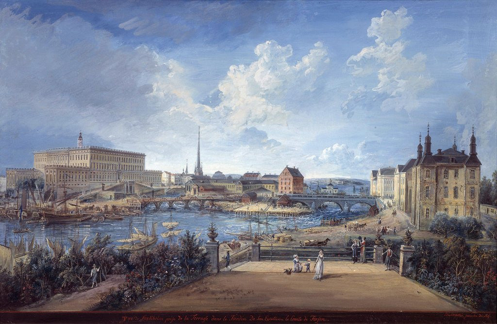 Detail of View of Stockholm by Elias Martin