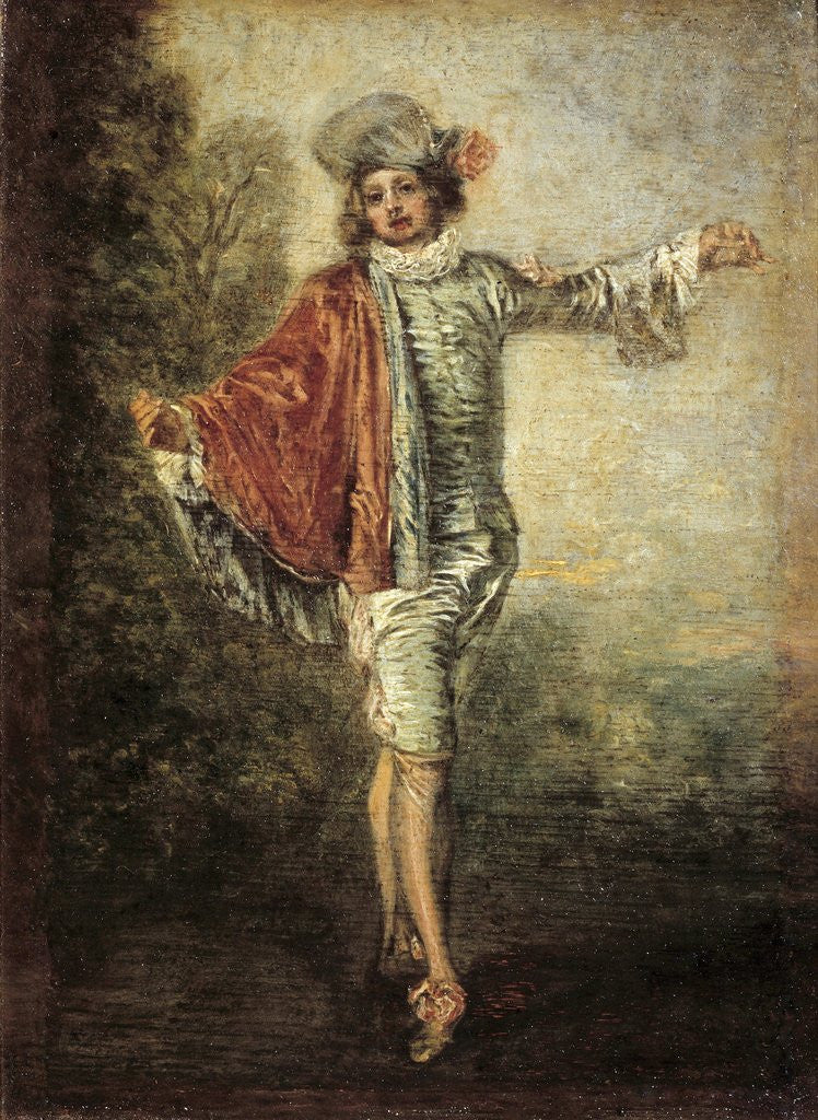 Detail of The Indifferent man by Jean Antoine Watteau