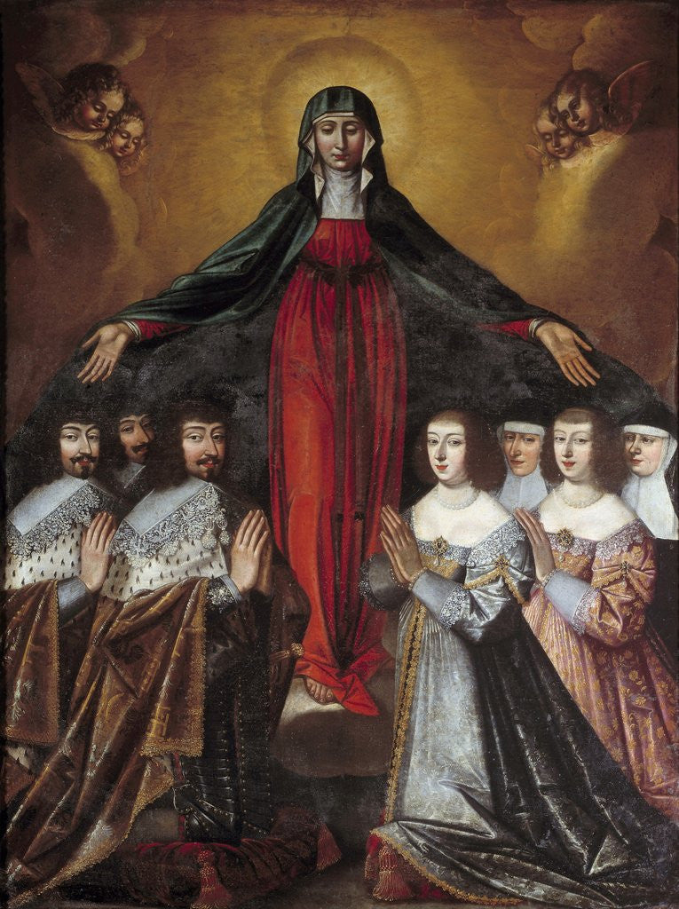 Detail of The Ducal family under the protection of Notre Dame de Bonsecours by Anonymous