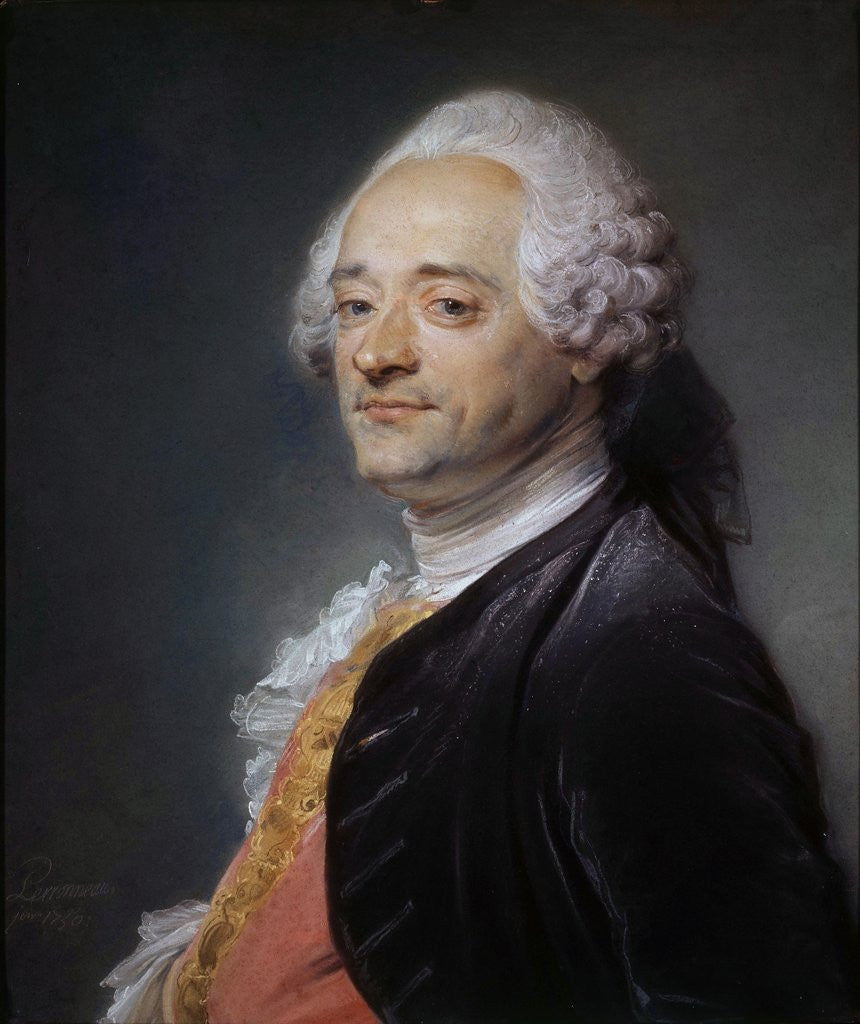 Detail of Portrait of the painter Maurice Quentin Delatour by Jean-Baptiste Perroneau