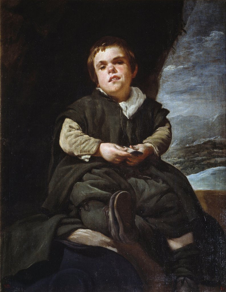 Detail of Portrait of the jester Francisco Lezcano called The Boy de Vallecas by Diego Velazquez
