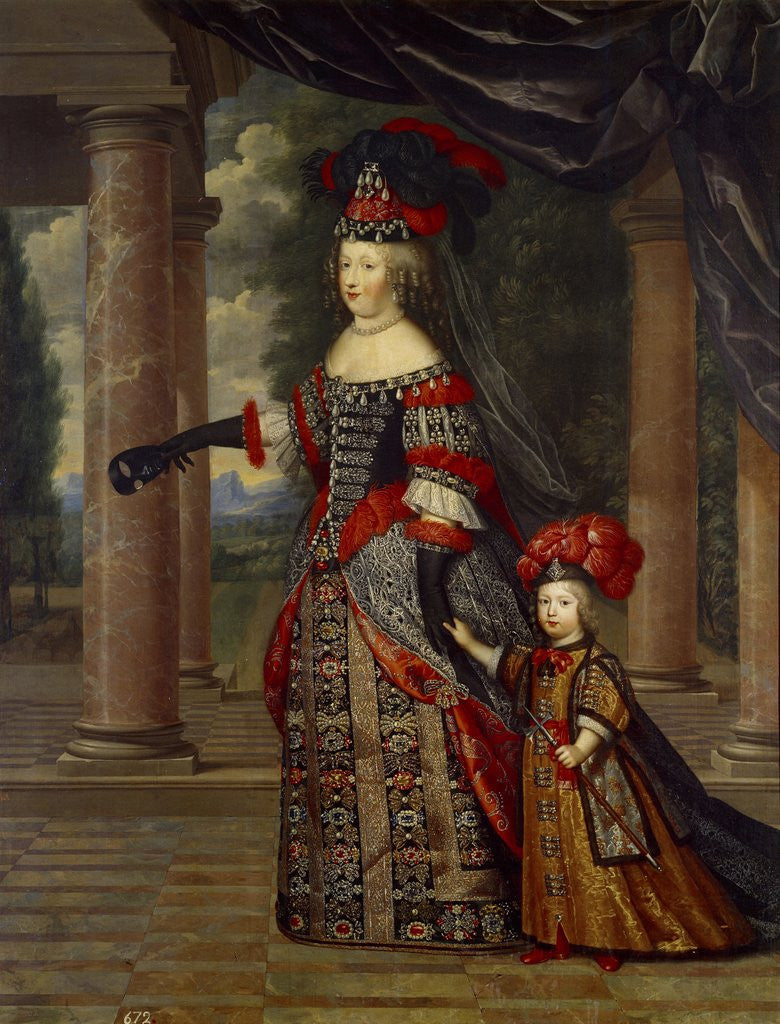 Detail of Portrait of Maria Theresa of Austria with Her Son by Pierre Mignard