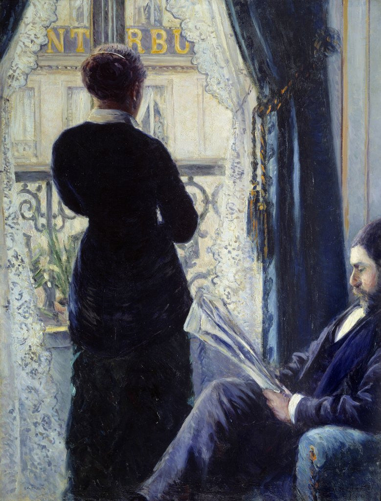 Detail of Interior called Woman at the window by Gustave Caillebotte