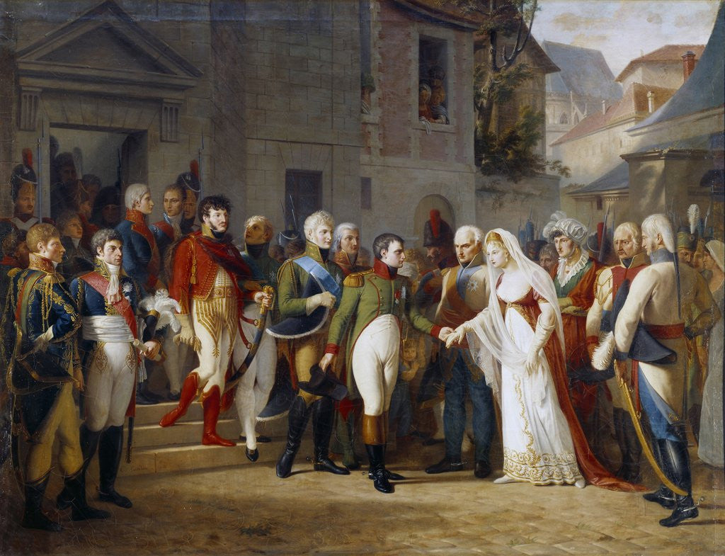 Detail of Napoleon I receiving the Queen Louise of Prussia in Tilsit by Jean Charles Tardieu