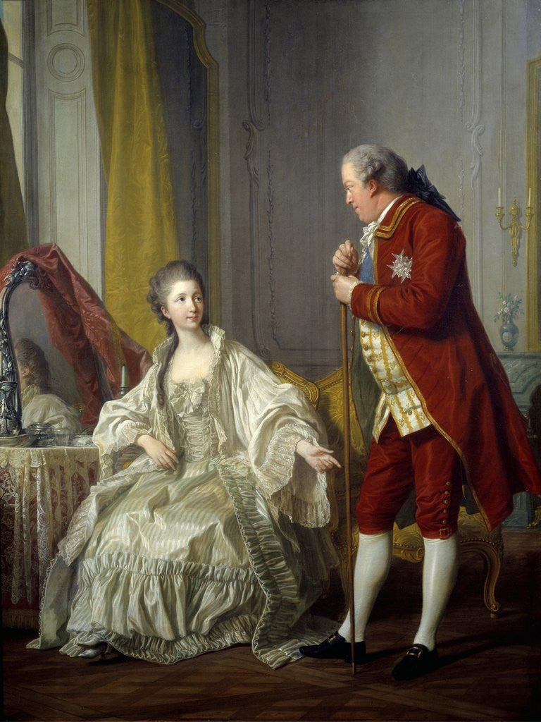 Detail of Portrait of the Marquis de Marigny and his Wife by Louis Michel van Loo