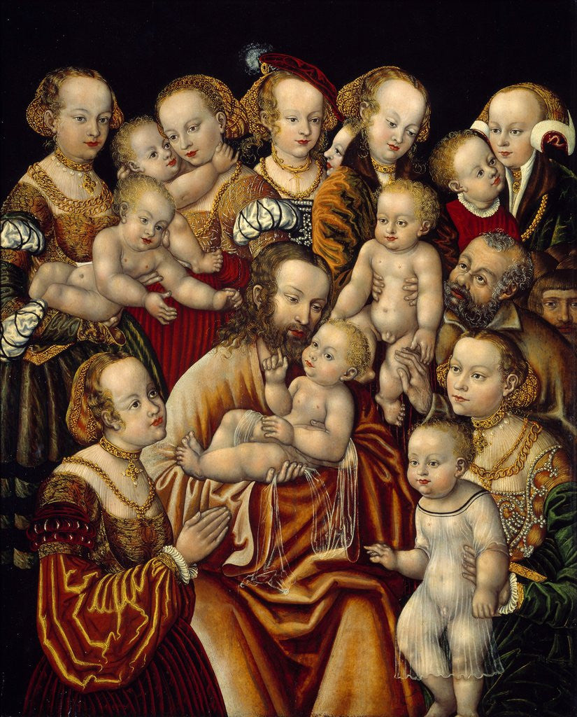 Detail of Christ blessing children by Master HB of the Griffon's Head by Corbis